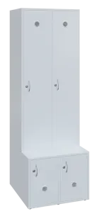 SSB - 180 - 60 šatní skříň s botníkem, 2-dvéřová, 1800x600x400/600 mm, bílá